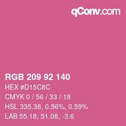 颜色代码: RGB 209 92 140 | qconv.com
