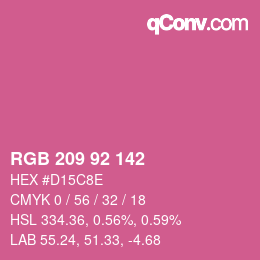 カラーコード: RGB 209 92 142 | qconv.com