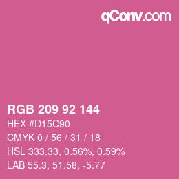 颜色代码: RGB 209 92 144 | qconv.com
