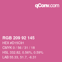 颜色代码: RGB 209 92 145 | qconv.com
