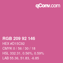 颜色代码: RGB 209 92 146 | qconv.com