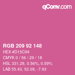 颜色代码: RGB 209 92 148 | qconv.com