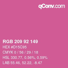 颜色代码: RGB 209 92 149 | qconv.com