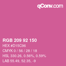 颜色代码: RGB 209 92 150 | qconv.com