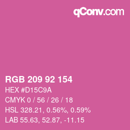 颜色代码: RGB 209 92 154 | qconv.com