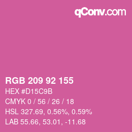 颜色代码: RGB 209 92 155 | qconv.com