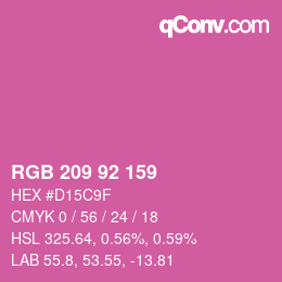 颜色代码: RGB 209 92 159 | qconv.com