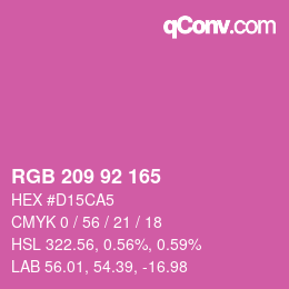 カラーコード: RGB 209 92 165 | qconv.com