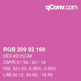 颜色代码: RGB 209 92 168 | qconv.com