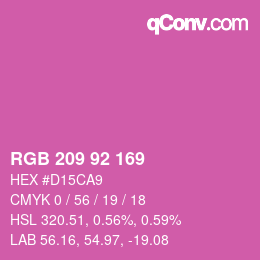 颜色代码: RGB 209 92 169 | qconv.com