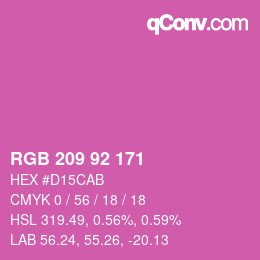 颜色代码: RGB 209 92 171 | qconv.com