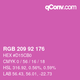 颜色代码: RGB 209 92 176 | qconv.com