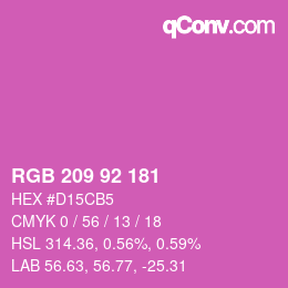 颜色代码: RGB 209 92 181 | qconv.com