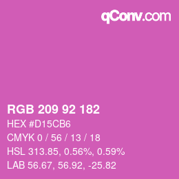 颜色代码: RGB 209 92 182 | qconv.com