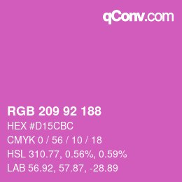 颜色代码: RGB 209 92 188 | qconv.com