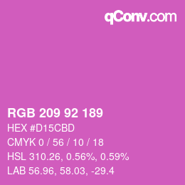 颜色代码: RGB 209 92 189 | qconv.com