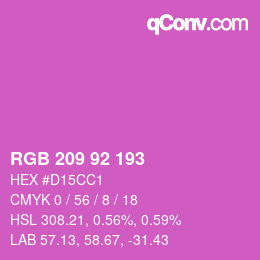 颜色代码: RGB 209 92 193 | qconv.com
