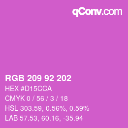 颜色代码: RGB 209 92 202 | qconv.com
