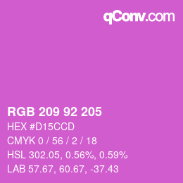 颜色代码: RGB 209 92 205 | qconv.com