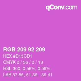 颜色代码: RGB 209 92 209 | qconv.com