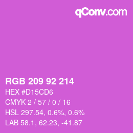 颜色代码: RGB 209 92 214 | qconv.com