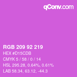 颜色代码: RGB 209 92 219 | qconv.com