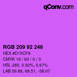 カラーコード: RGB 209 92 248 | qconv.com