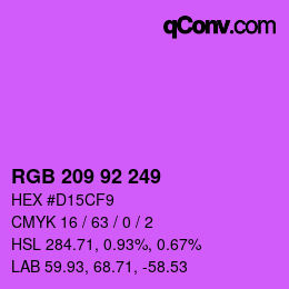 Color code: RGB 209 92 249 | qconv.com
