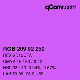 颜色代码: RGB 209 92 250 | qconv.com