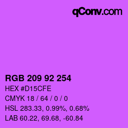 カラーコード: RGB 209 92 254 | qconv.com
