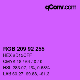 カラーコード: RGB 209 92 255 | qconv.com