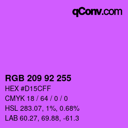 Color code: RGB 209 92 255 | qconv.com