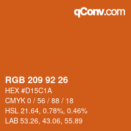 Color code: RGB 209 92 26 | qconv.com