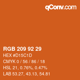 カラーコード: RGB 209 92 29 | qconv.com