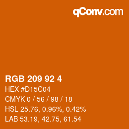 カラーコード: RGB 209 92 4 | qconv.com