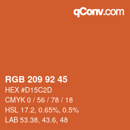 Color code: RGB 209 92 45 | qconv.com