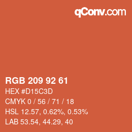 カラーコード: RGB 209 92 61 | qconv.com