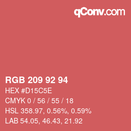 カラーコード: RGB 209 92 94 | qconv.com
