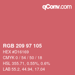 Color code: RGB 209 97 105 | qconv.com
