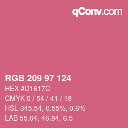 Código de color: RGB 209 97 124 | qconv.com