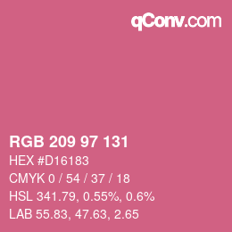 颜色代码: RGB 209 97 131 | qconv.com