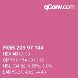 颜色代码: RGB 209 97 144 | qconv.com