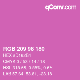 Color code: RGB 209 98 180 | qconv.com