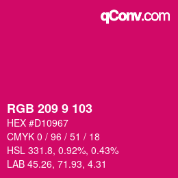 カラーコード: RGB 209 9 103 | qconv.com