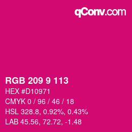 Color code: RGB 209 9 113 | qconv.com