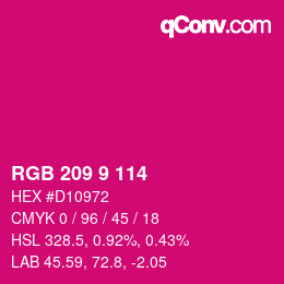 カラーコード: RGB 209 9 114 | qconv.com