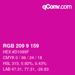 Color code: RGB 209 9 159 | qconv.com