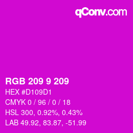 Color code: RGB 209 9 209 | qconv.com