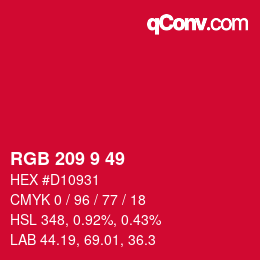 Color code: RGB 209 9 49 | qconv.com