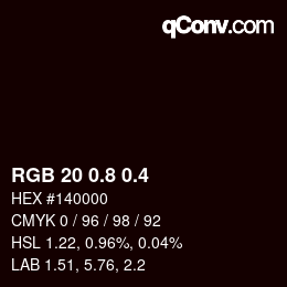 カラーコード: RGB 20 0.8 0.4 | qconv.com